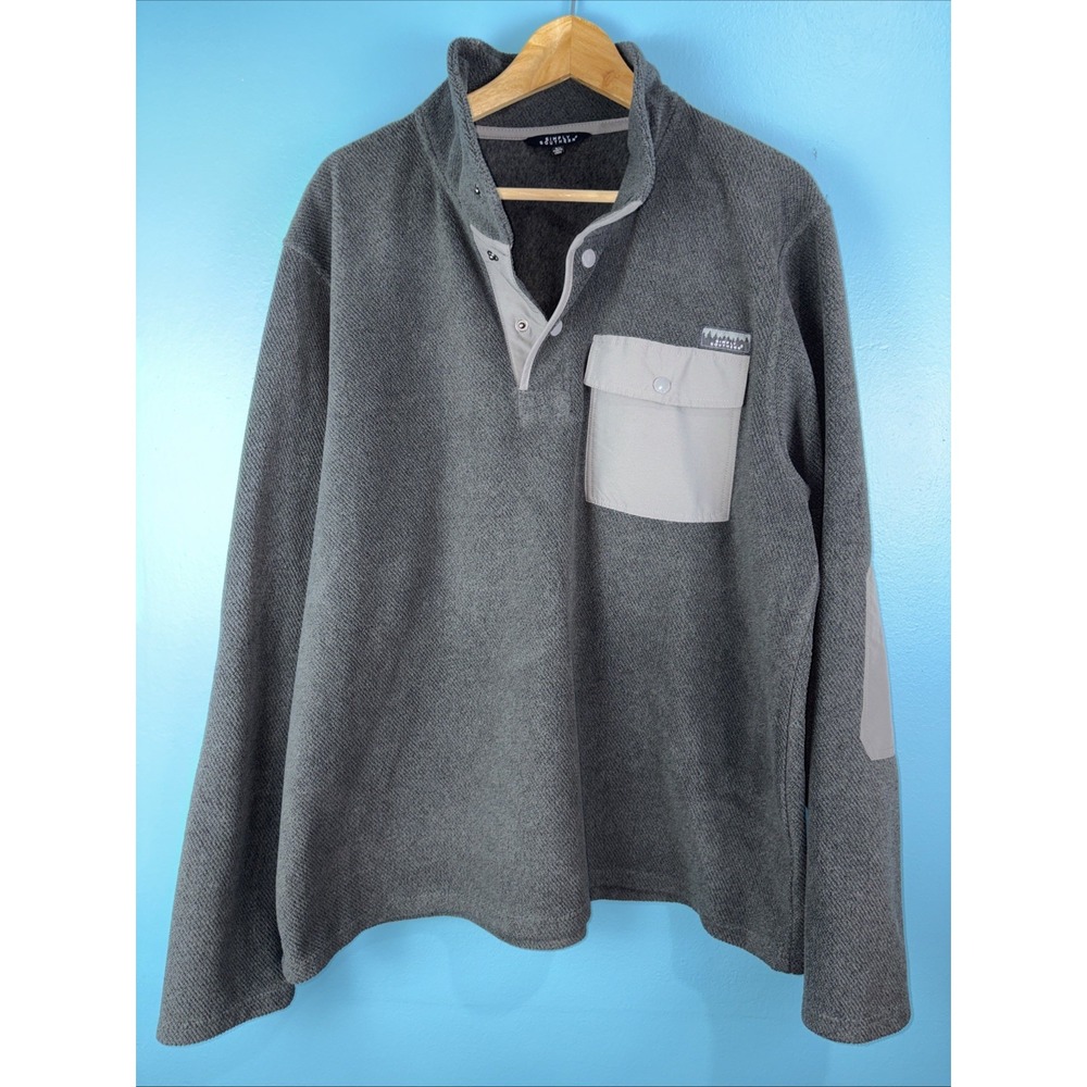Simply Southern Long Sleeve Fleece T Snap Elbow Patches Gray XL Gorpcore
